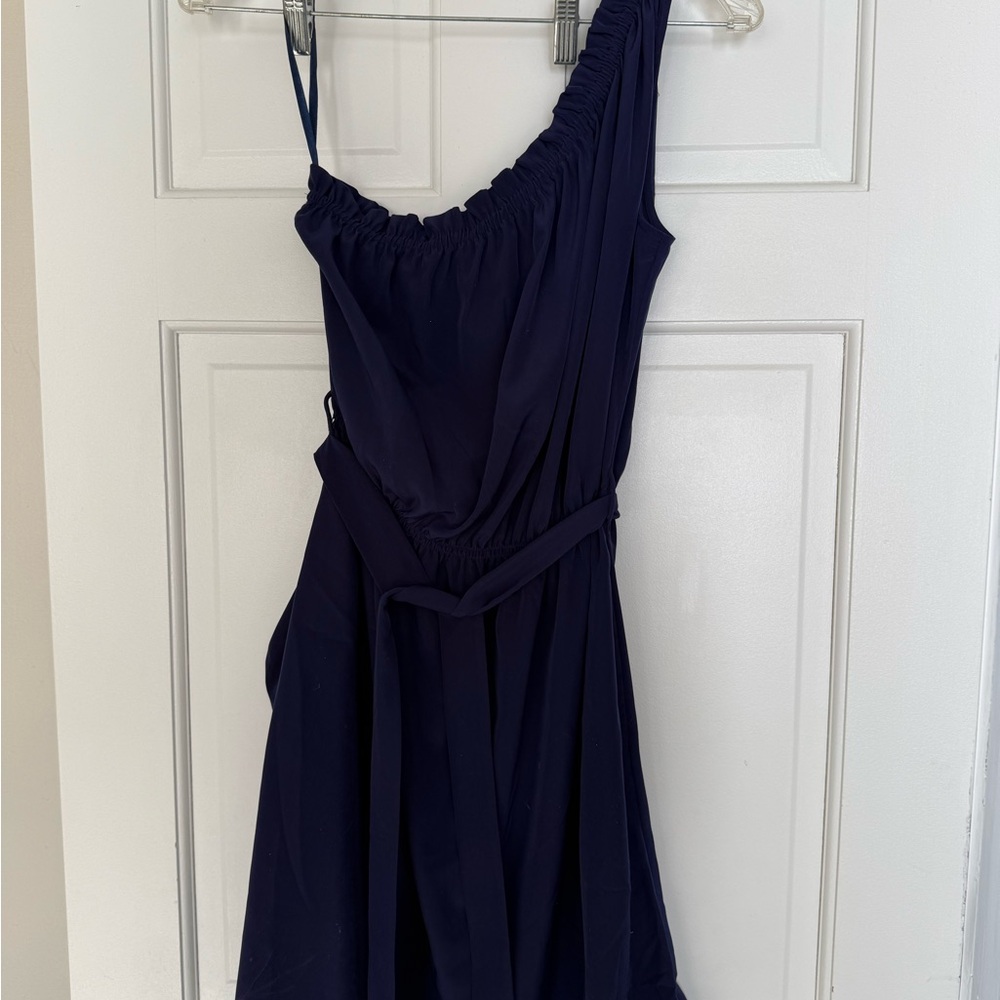 Banana Republic One-Shoulder Dress in Deep Blue